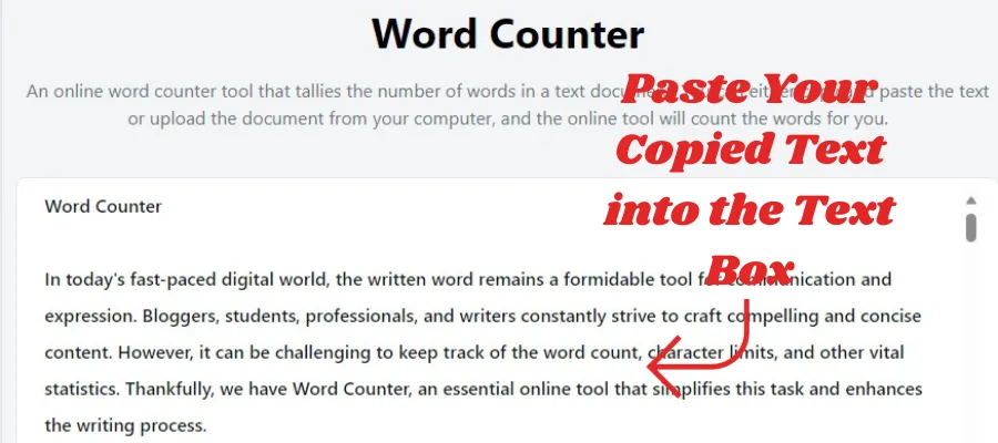 word counter how to upload text image