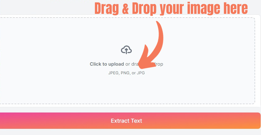 DomainnSEOTools Extract Text from Image Upload or Drag and Drop Your Image